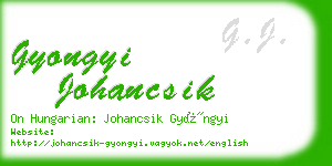 gyongyi johancsik business card